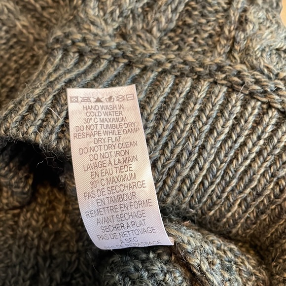 Inis Craft 100% Merino Wool Crew Neck Tunic Sweater in Dark Green Size M - Picture 9 of 9